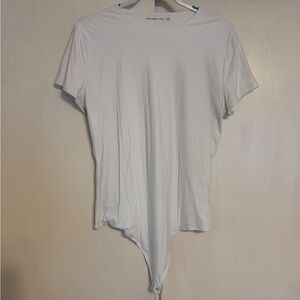 Abercrombie White Short Sleeve Bodysuit